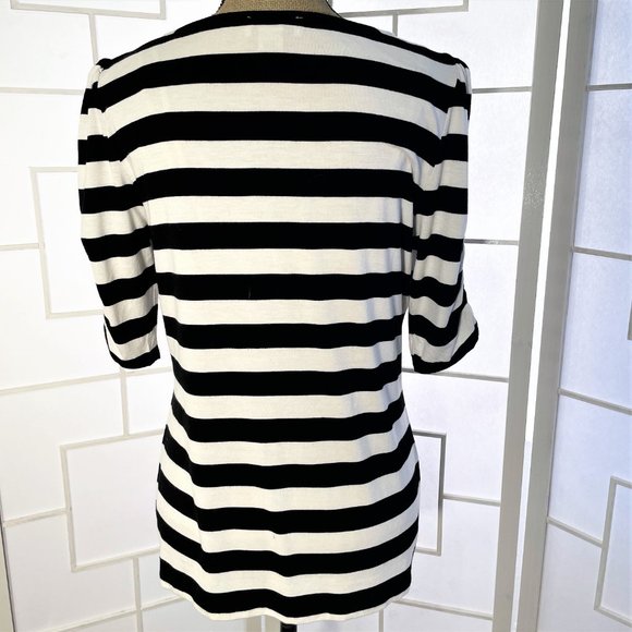 Carmen Marc Valvo  Stripe Peephole Top - Picture 8 of 9